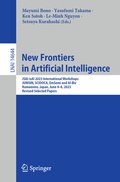 Cover: New Frontiers in Artificial Intelligence - Springer