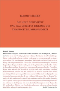 Abbildung von: Die neue Geistigkeit und das Christus-Erlebnis des zwanzigsten Jahrhunderts - Rudolf Steiner Verlag