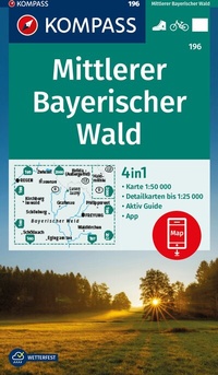 Abbildung von: KOMPASS Wanderkarte 196 Mittlerer Bayerischer Wald 1:50.000 - KOMPASS-Karten