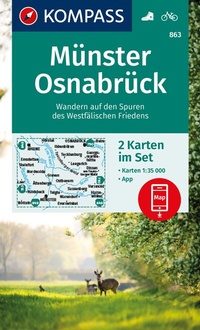 Abbildung von: KOMPASS Wanderkarten-Set 863 Münster, Osnabrück (2 Karten) 1:35.000 - KOMPASS-Karten