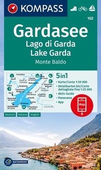 Abbildung von: KOMPASS Wanderkarte 102 Gardasee, Lago di Garda, Lake Garda, Monte Baldo 1:50.000 - KOMPASS-Karten