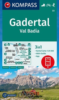 Abbildung von: KOMPASS Wanderkarte 51 Gadertal / Val Badia 1:25.000 - KOMPASS-Karten