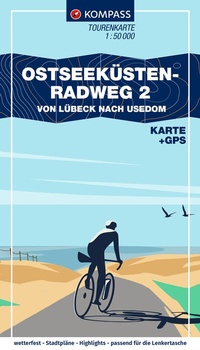 Abbildung von: KOMPASS Fahrrad-Tourenkarte Ostseeküstenradweg 2, von Lübeck bis Usedom 1:50.000 - KOMPASS-Karten