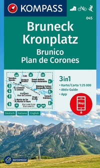 Abbildung von: KOMPASS Wanderkarte 045 Bruneck, Kronplatz / Brunico, Plan de Corones 1:25.000 - KOMPASS-Karten