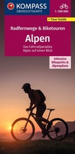 Cover: KOMPASS Radfernwegekarte Radfernwege & Biketouren Alpen - &Uuml;bersichtskarte 1:500.000 - KOMPASS-Karten