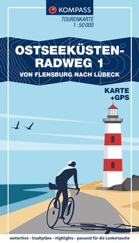 Abbildung von: KOMPASS Fahrrad-Tourenkarte Ostseeküstenradweg 1, von Flensburg nach Lübeck 1:50.000 - KOMPASS-Karten