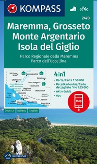Abbildung von: KOMPASS Wanderkarte 2470 Maremma, Grosseto, Monte Argentario, Isola del Giglio 1:50.000 - KOMPASS-Karten