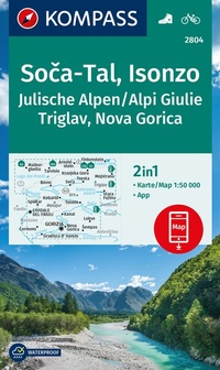 Abbildung von: KOMPASS Wanderkarte 2804 Soca-Tal, Isonzo, Alpi Giulie / Julische Alpen, Triglav, Nova Gorica 1:50.000 - KOMPASS-Karten