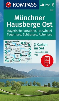 Abbildung von: KOMPASS Wanderkarten-Set 797 Münchner Hausberge Ost, Bayerische Voralpen, Isarwinkel, Tegernsee, Schliersee, Achensee (3 Karten) 1:25.000 - KOMPASS-Karten