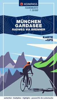 Abbildung von: KOMPASS Fahrrad-Tourenkarte München - Gardasee, Radweg via Brenner 1:50.000 - KOMPASS-Karten