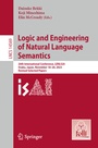 Cover: Logic and Engineering of Natural Language Semantics - Springer