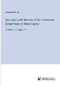 Cover: Specimens with Memoirs of the Less-known British Poets; In Three Volume - Megali Verlag