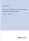 Cover: Specimens with Memoirs of the Less-known British Poets; In Three Volume - Megali Verlag