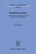 Cover: Beneficium aetatis. - Duncker & Humblot