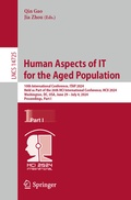 Cover: Human Aspects of IT for the Aged Population - Springer