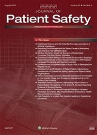 Abbildung von: Journal of Patient Safety - Lippincott