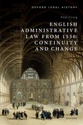 Cover: English Administrative Law from 1550 - OUP eBook