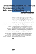 Cover: Schweizerische Zeitschrift f&uuml;r Soziologie - Seismo Verlag
