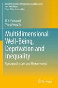Cover: Multidimensional Well-Being, Deprivation and Inequality - Springer