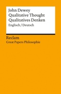 Cover: Qualitative Thought / Qualitatives Denken. Englisch/Deutsch - Reclam