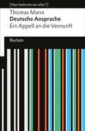 Cover: Deutsche Ansprache. Ein Appell an die Vernunft - Reclam