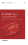 Cover: Literary Judgement and the Fora of Criticism - Wallstein