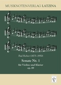 Cover: Paul Richter - Sonate Nr. 1 f&uuml;r Violine und Klavier op. 89 - Schiller Verlag