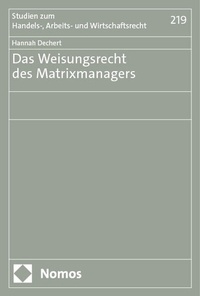 Abbildung von: Das Weisungsrecht des Matrixmanagers - Nomos