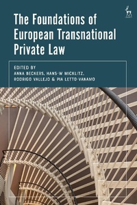 Abbildung von: The Foundations of European Transnational Private Law - Hart Publishing