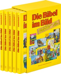 Abbildung von: Comic-Reihe "Die Bibel im Bild". 50 Jahre-Jubiläumsausgabe. Kinderbuch-Klassiker ab 8 Jahren mit Geschichten aus dem Alten und Neuen Testament als Comics. 5 Sammelbände im Schuber - Deutsche Bibelgesellschaft