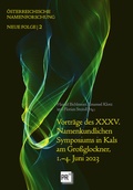 Cover: Vortr&auml;ge des XXXV. Namenkundlichen Symposiums in Kals am Gro&szlig;glockner, 1.-4. Juni 2023 - Praesens Verlag