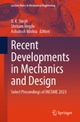Cover: Recent Developments in Mechanics and Design - Springer