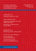 Cover: Kolloquien im Sommersemester 2022 | Kolloquien im Wintersemester 2022/2023 - Universit&auml;tsverlag G&ouml;ttingen