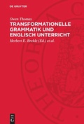 Cover: Transformationelle Grammatik und Englisch Unterricht - De Gruyter