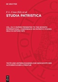 Cover: Papers presented to the Seventh International Conference on Patristic Studies held in Oxford 1975 - De Gruyter
