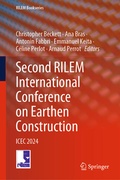 Cover: Second RILEM International Conference on Earthen Construction - Springer