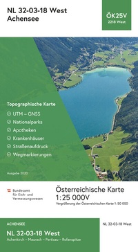 Abbildung von: BEV-Karte 2218-West, Achensee 1:25 000V - Bundesamt für Eich- und Vermessungswesen Marketing und Vertrieb