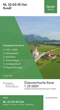 Abbildung von: BEV-Karte 2218-Ost, Kundl 1:25 000V - Bundesamt für Eich- und Vermessungswesen Marketing und Vertrieb