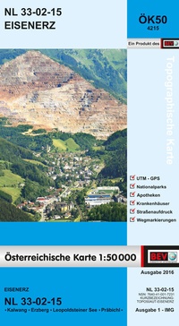 Abbildung von: BEV-Karte 4215, Eisenerz 1:50 000 - Bundesamt für Eich- und Vermessungswesen Marketing und Vertrieb