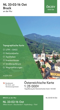 Abbildung von: BEV-Karte 4216-Ost, Bruck an der Mur 1:25 000V - Bundesamt für Eich- und Vermessungswesen Marketing und Vertrieb