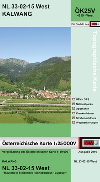 Abbildung von: BEV-Karte 4215-West, Kalwang 1:25 000V - Bundesamt für Eich- und Vermessungswesen Marketing und Vertrieb