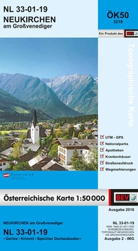 Abbildung von: BEV-Karte 3219, Neukirchen am Großvenediger 1:50 000 - Bundesamt für Eich- und Vermessungswesen Marketing und Vertrieb