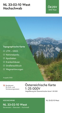 Abbildung von: BEV-Karte 4210-West, Hochschwab 1:25 000V - Bundesamt für Eich- und Vermessungswesen Marketing und Vertrieb