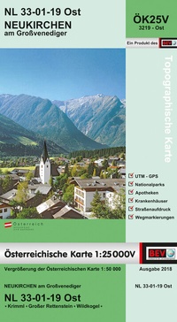 Abbildung von: BEV-Karte 3219-Ost, Neukirchen am Großvenediger 1:25 000V - Bundesamt für Eich- und Vermessungswesen Marketing und Vertrieb