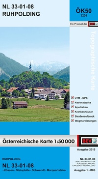 Abbildung von: BEV-Karte 3208, Ruhpolding 1:50 000 - Bundesamt für Eich- und Vermessungswesen Marketing und Vertrieb