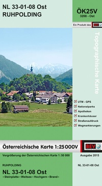 Abbildung von: BEV-Karte 3208-Ost, Ruhpolding 1:25 000V - Bundesamt für Eich- und Vermessungswesen Marketing und Vertrieb