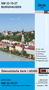 Abbildung von: BEV-Karte 3327, Burghausen 1:50 000 - Bundesamt für Eich- und Vermessungswesen Marketing und Vertrieb