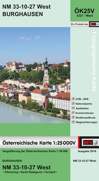 Abbildung von: BEV-Karte 3327-West, Burghausen 1:25 000V - Bundesamt für Eich- und Vermessungswesen Marketing und Vertrieb