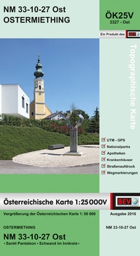 Abbildung von: BEV-Karte 3327-Ost, Ostermiething 1:25 000V - Bundesamt für Eich- und Vermessungswesen Marketing und Vertrieb