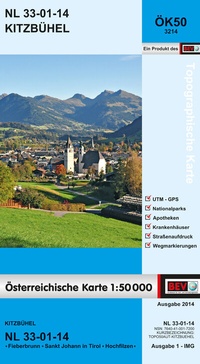 Abbildung von: BEV-Karte 3214, Kitzbühel 1:50 000 - Bundesamt für Eich- und Vermessungswesen Marketing und Vertrieb